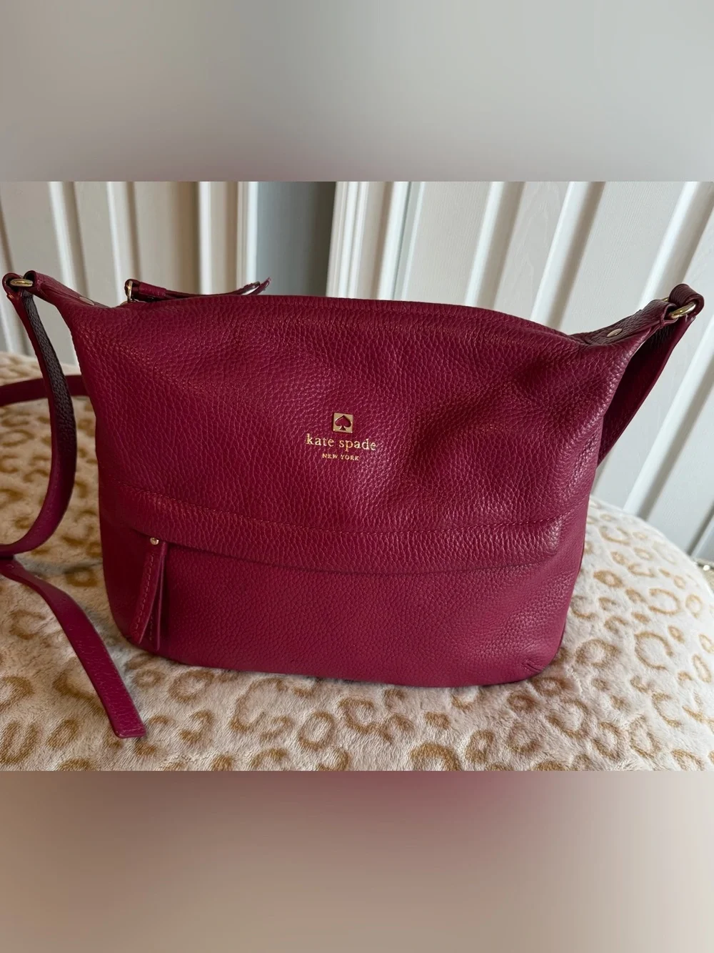 Kate Spade Hot Pink Pebbled Leather Crossbody Bag Women’s